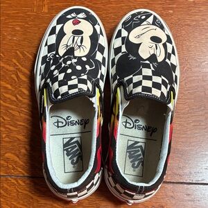 Vans Disney Checkered Sneakers - Black, White, Red, Yellow